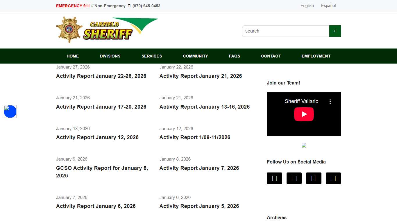 Activity Logs Archives - Garfield County Sheriff Colorado